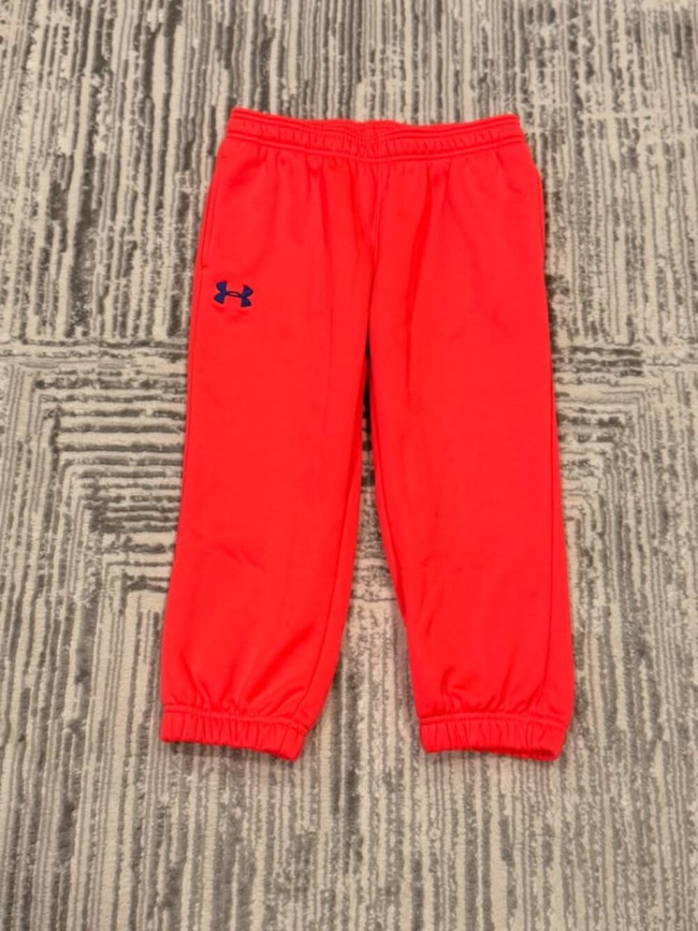 New Under Armour girl's youth large orange Coldgear thick Capri jogger sweatpant